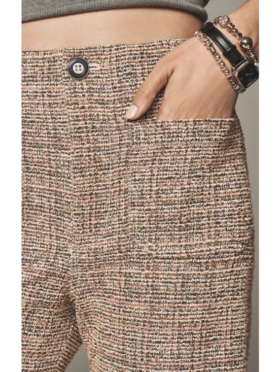 Anthropologie Maeve The Colette Tweed Crop Wide Leg Pants - Picture 6 of 7